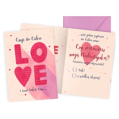 Kartka Okolicznościowa na Walentynki - Czuję do Ciebie LOVE